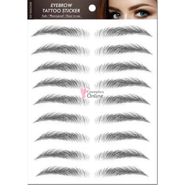 Tatuaje pentru sprancene temporare BLACK-05, 10 perechi de culoare Neagra